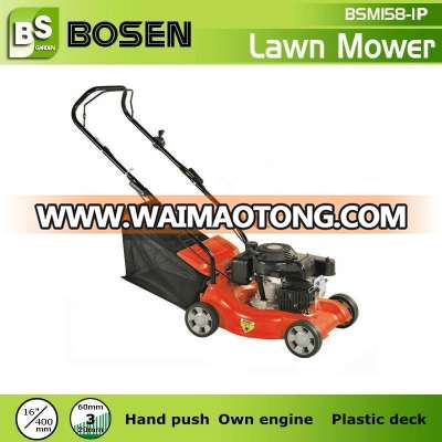 16" Plastic Deck Hand Push Gasoline Lawnmower